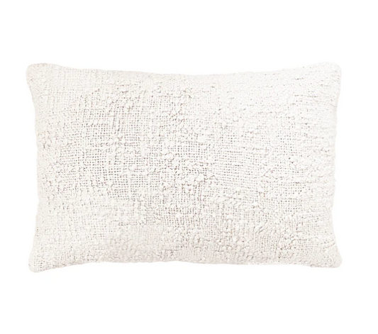 Ivory Cotton Boucle Down Pillow