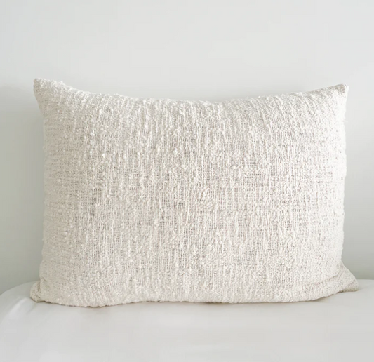 Ivory Cotton Boucle Down Dutch Euro Pillow