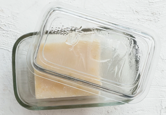 Pressed Glass Butter Dish w/Cow