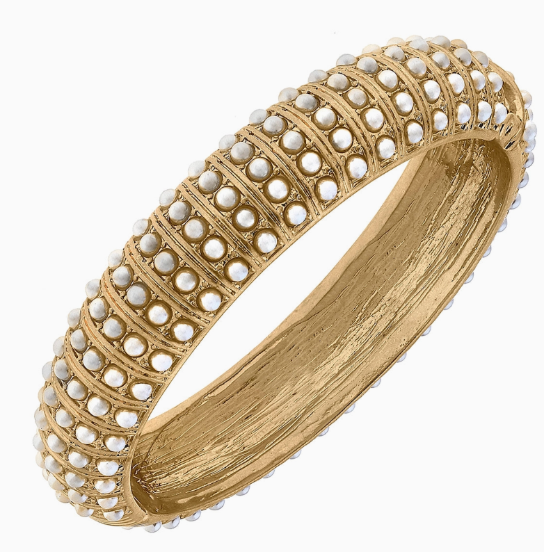 Jackie Pearl Studded Statement Bangle