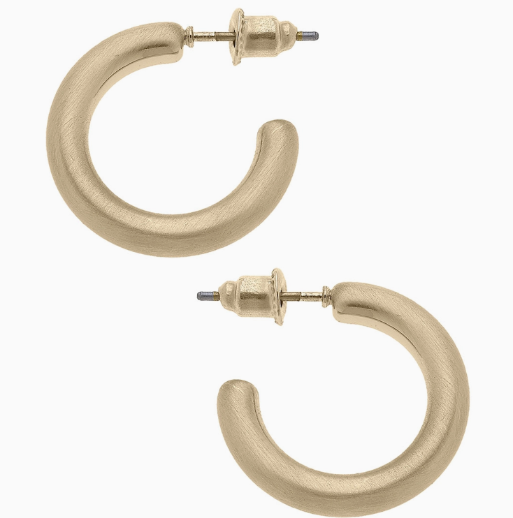 Celia Hoop Earrings in Satin Gold