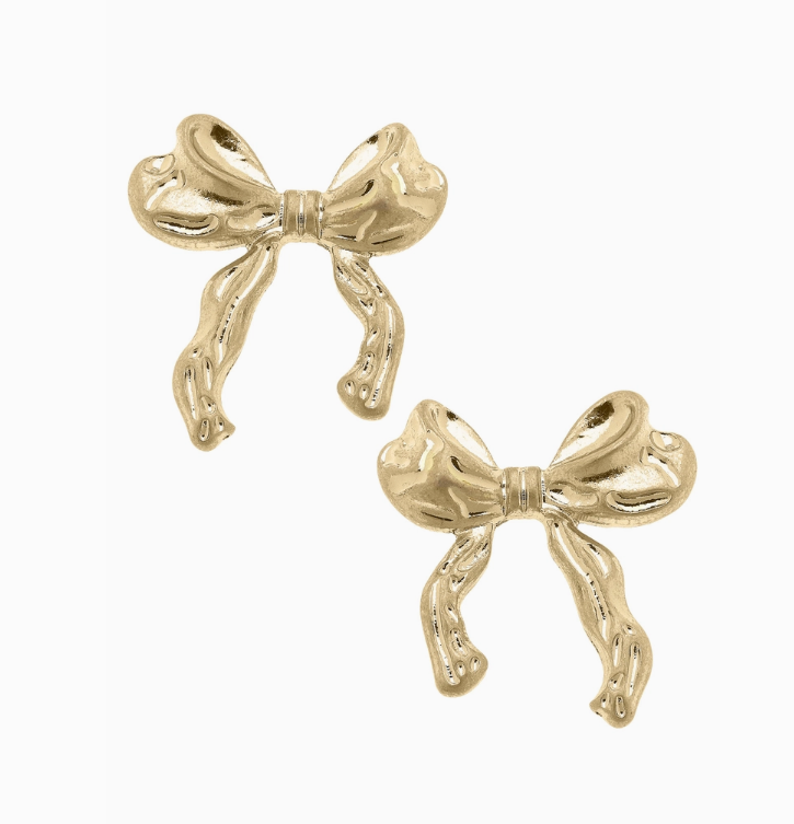 Athens Molten Metal Bow Earrings