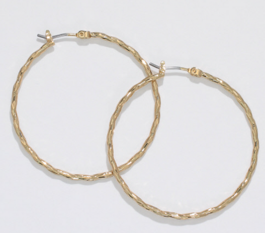 Twisted Gold Hoops