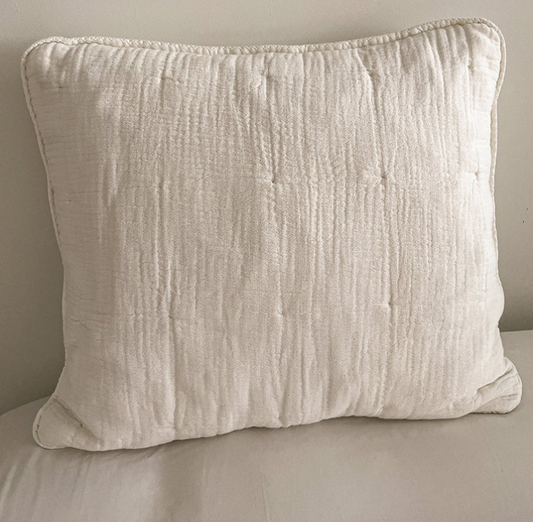 Beige Cotton Gauze Down Euro Pillow