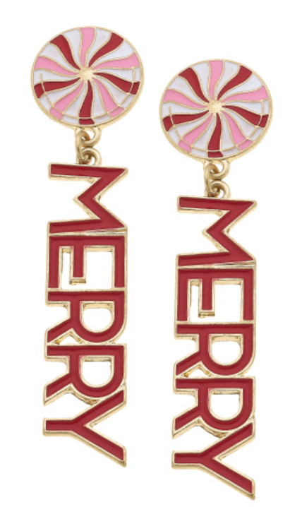 Merry Peppermint Candy Earrings