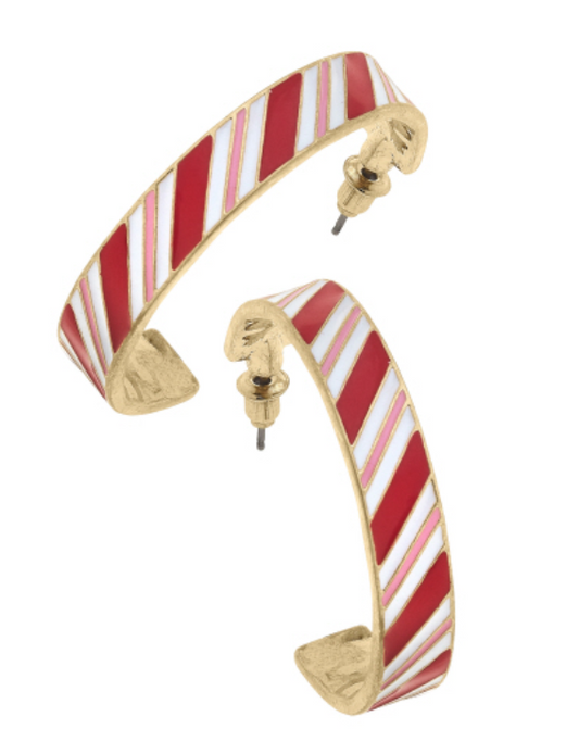 Candy Cane Lane Hoop Earrings