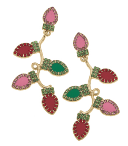 Festive & Bright Rhinestone Earrings