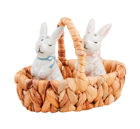 Bunny Salt and Pepper Basket Set