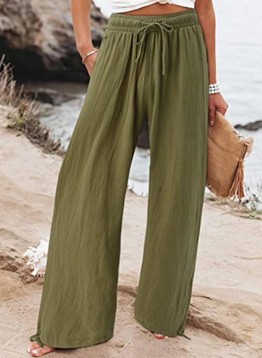 Wide Leg Drawstring Pants