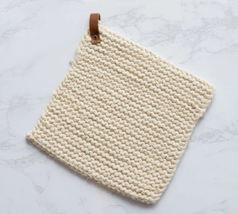 Knitted Potholders -Natural