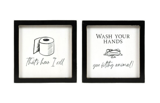 Bathroom Humor Square Reversible Sign