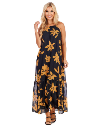 Black Floral Kallie Maxi Dress