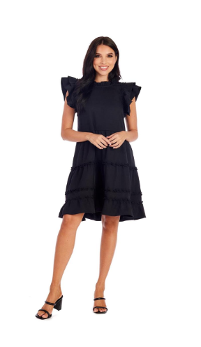 Black Pope Ruffle Dress