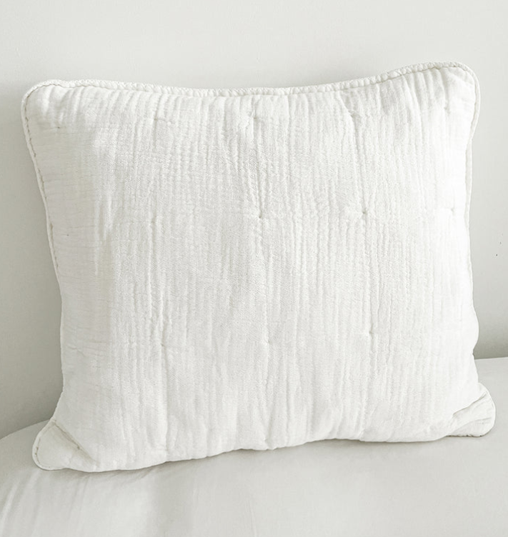 White Cotton Gauze Down Euro Pillow – Chic Artique