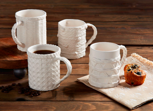 Woven Stoneware Mugs