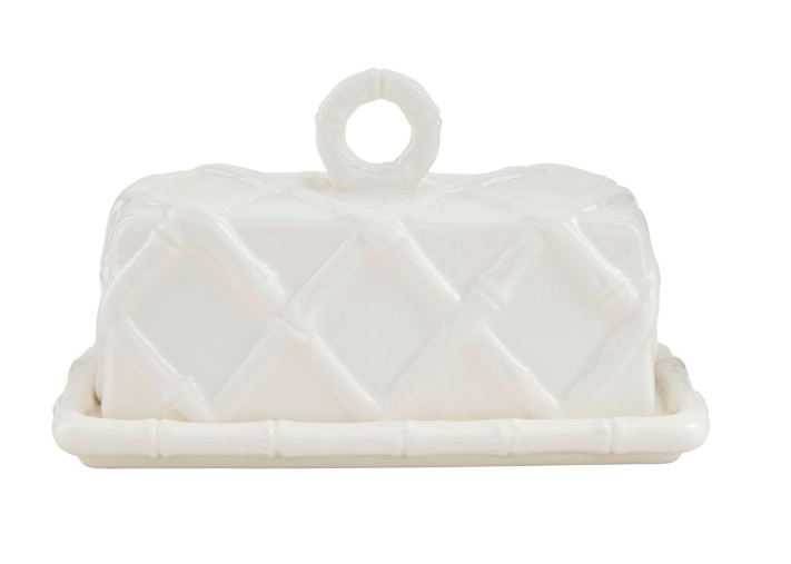 White Bamboo Butter Dish