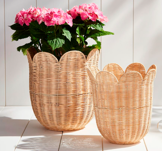 Woven Scalloped Wicker Baskets