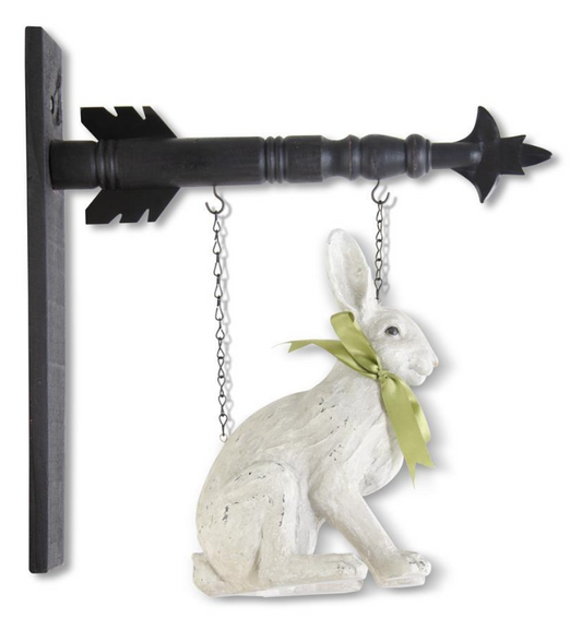 Sitting White Rabbit w/ Green Ribbon Arrow Replacement