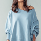 Organic Pigment Washed Sweatshirt Top