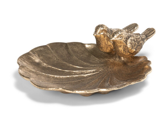 Gilded Perch Pewter Jewelry Dish