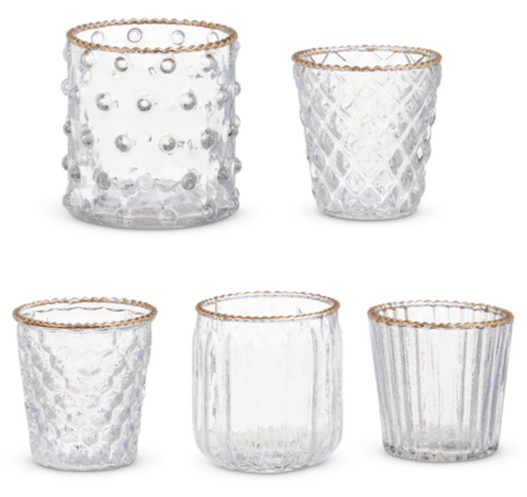 Gold Rim Glass Votives