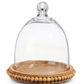 Wood Beaded Tray with Cloche