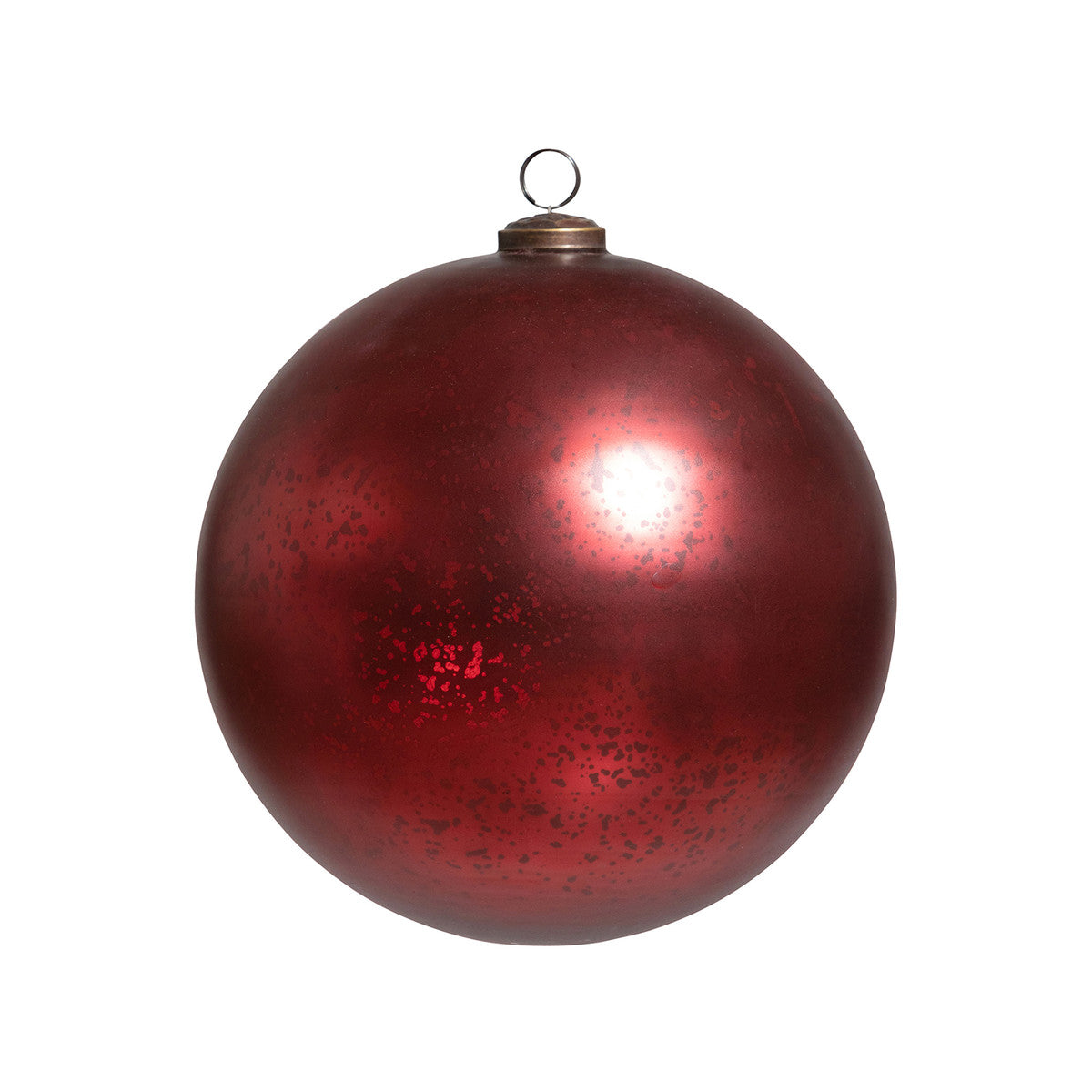 Antique Matte Red Glass Ball Ornament