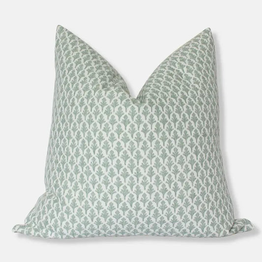 Sage Green Floral Throw Pillow