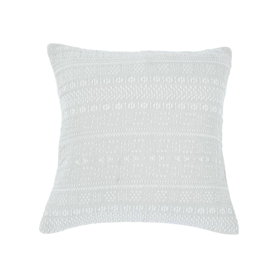 Embroidered Fringe Pillow