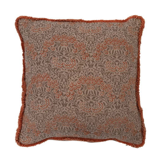 Metallic Printed Floral Pillow