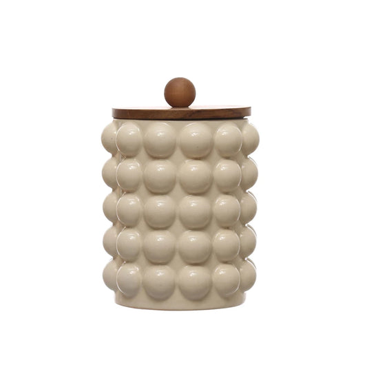 Raised Dot Stoneware Canister Disc.