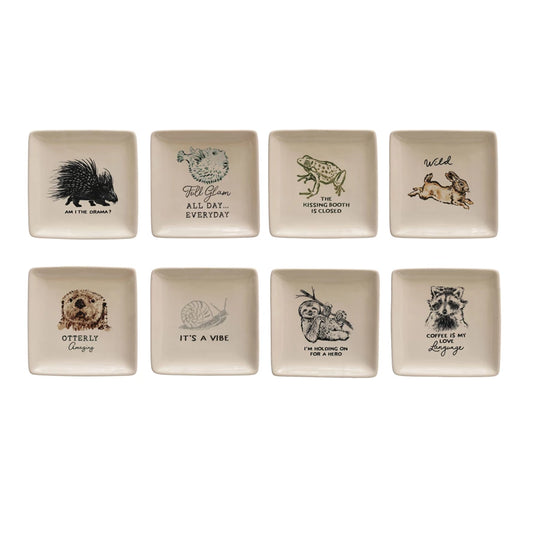 Animal & Sayings Stoneware Dish