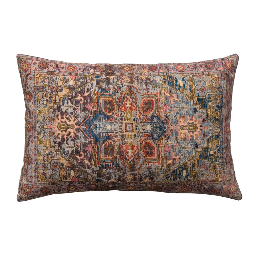 Cotton Printed Patterned Lumbar Pillow