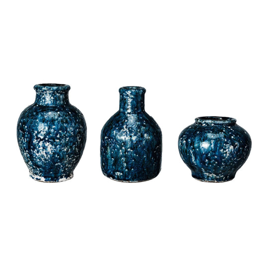 Crackle Glaze Terra-Cotta Vases