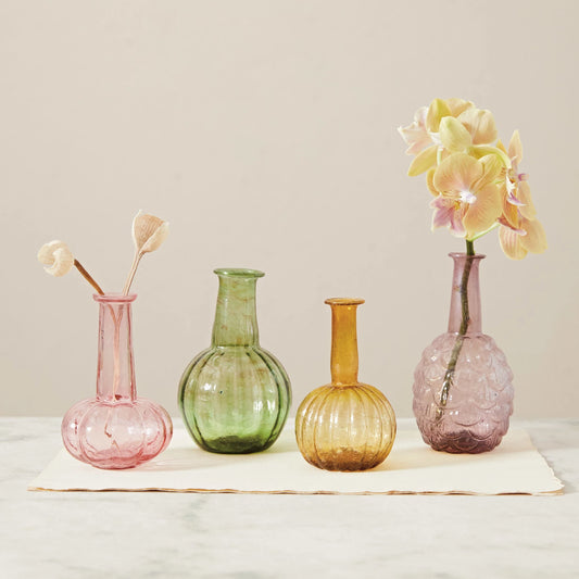 Hand-Blown Glass Bud Vase