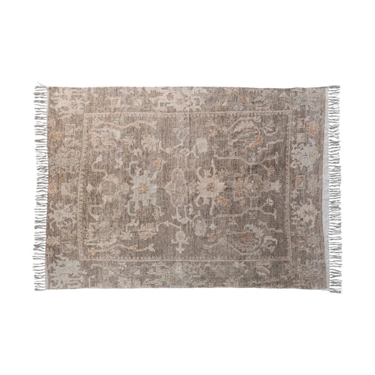 Cotton Chenille Distressed Print Rug