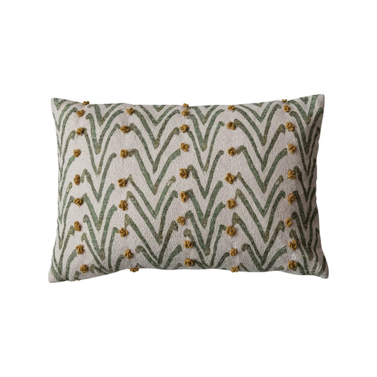 Cotton Blend Printed Lumbar Pillow