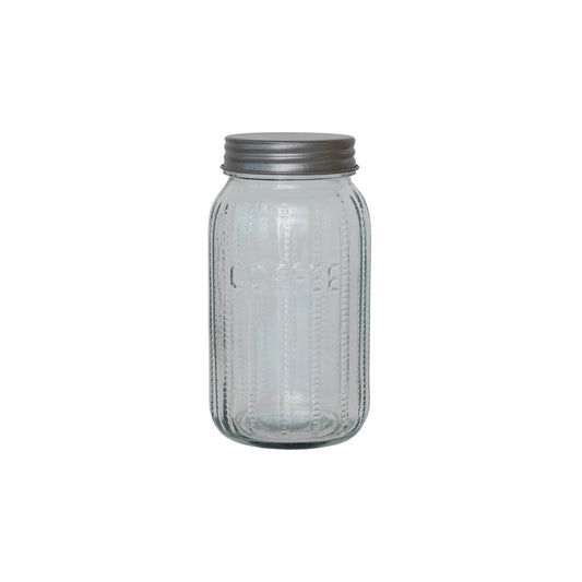 Pressed Glass Coffee Jar