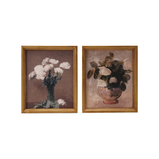 Vintage Flowers in Vase Wall Decor