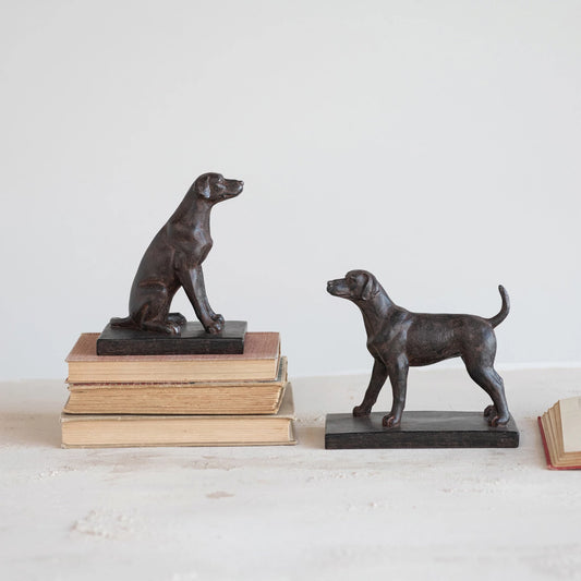 Resin Dog Bookends