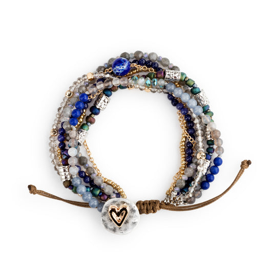 Beaded Love Bracelet Indigo