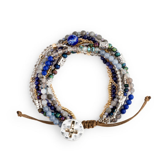 Beaded Prayer Bracelet Indigo