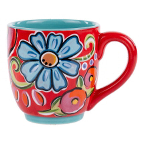 Red Floral Mug