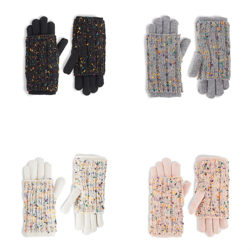 Speckle Knit Convertible Gloves Chic Artique