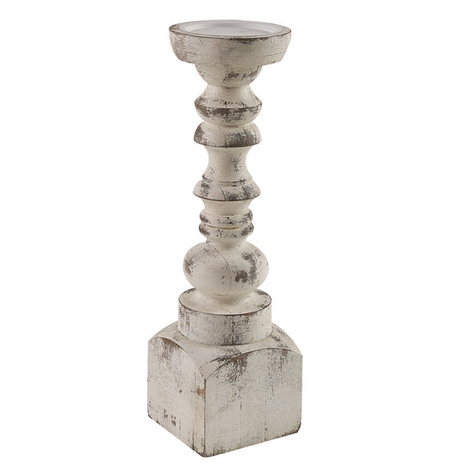 White Distressed Candlestick