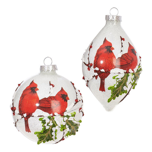 Iced Cardinal Ornaments