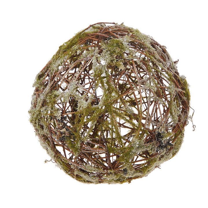 Glittered Moss Ball Ornament