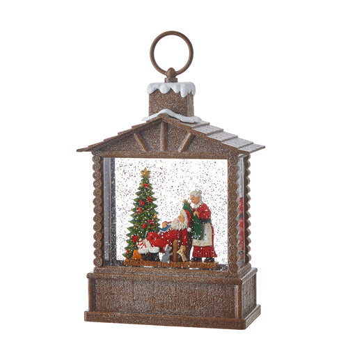 Santa Lighted Water Log Cabin *Discontinued*