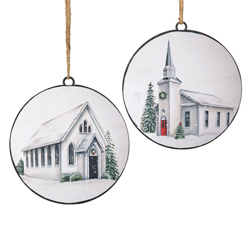 Metal Disc Church Ornaments