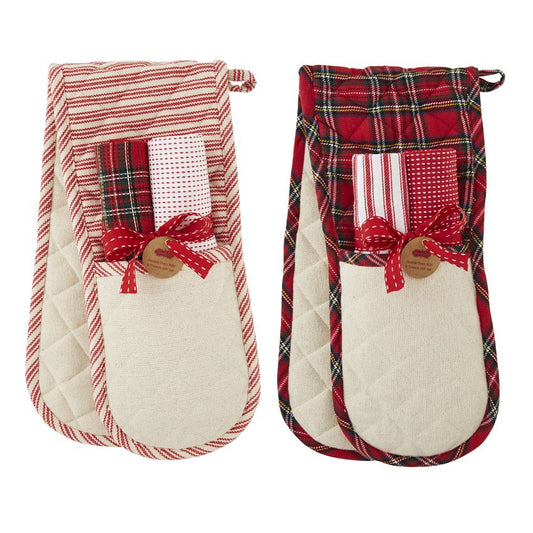 Christmas Double Oven Mitt & Towel Set